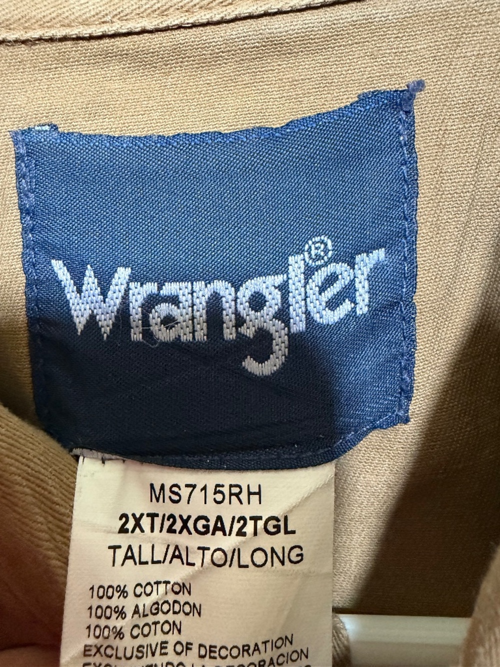 Wrangler Men's Snap Front Western shirt-size 2XLT - Picture 3 of 3
